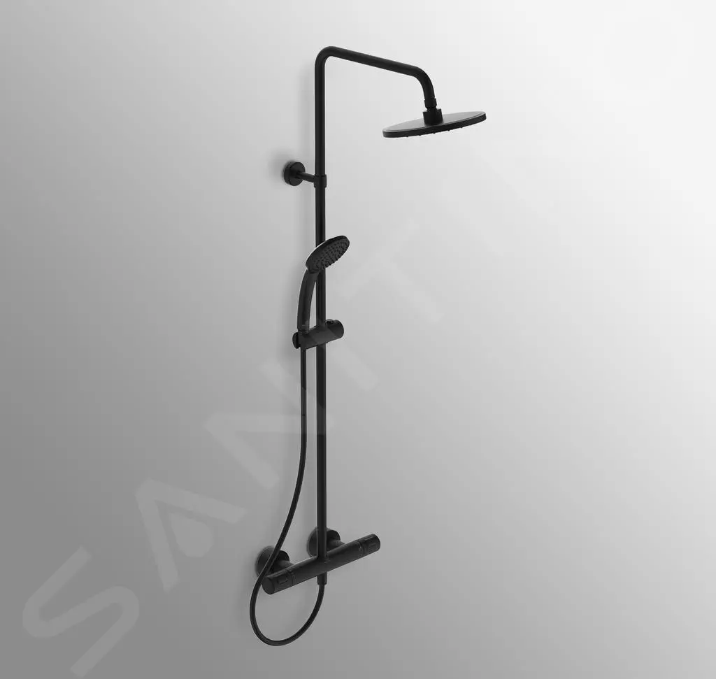 Ideal Standard CeraTherm - Conjunto De Ducha T25 Con Termostato, 200 Mm, 1 Chorro, Negro A7545XG - Imagen 6