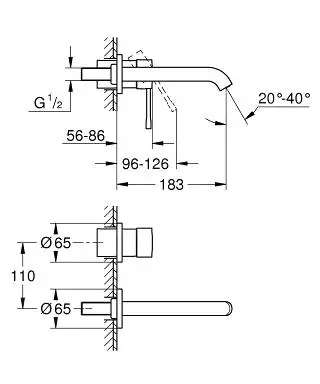 Grohe Essence - Grifo De Lavabo Empotrado M, Instalación 2 Orificios, Supersteel 19408DC1 - Imagen 2
