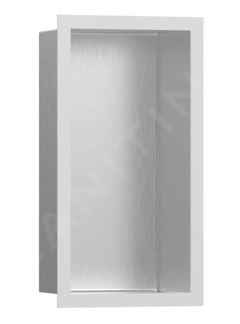 Hansgrohe XtraStoris Individual - Honracina De Pared Con Marco Decorativo, 300x150x100 Mm, Acero Inoxidable Cepillado/blanco Mate 56094700