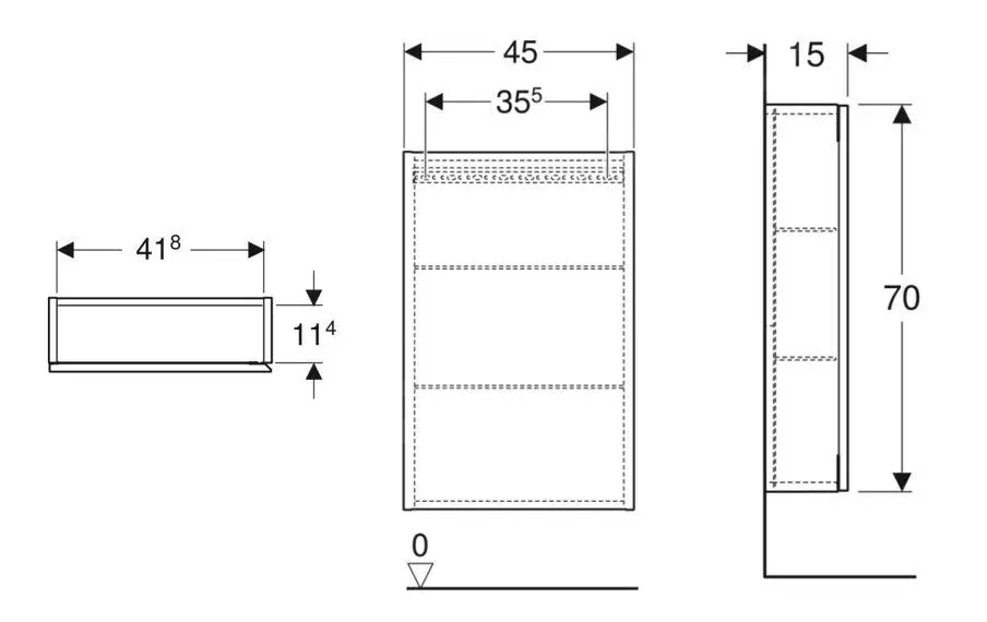 Geberit ICon - Armario 45x70x15 Cm, 1 Puerta, Bisagras A La Derecha/izquierda, Roble 502.318.JH.1 - Imagen 2