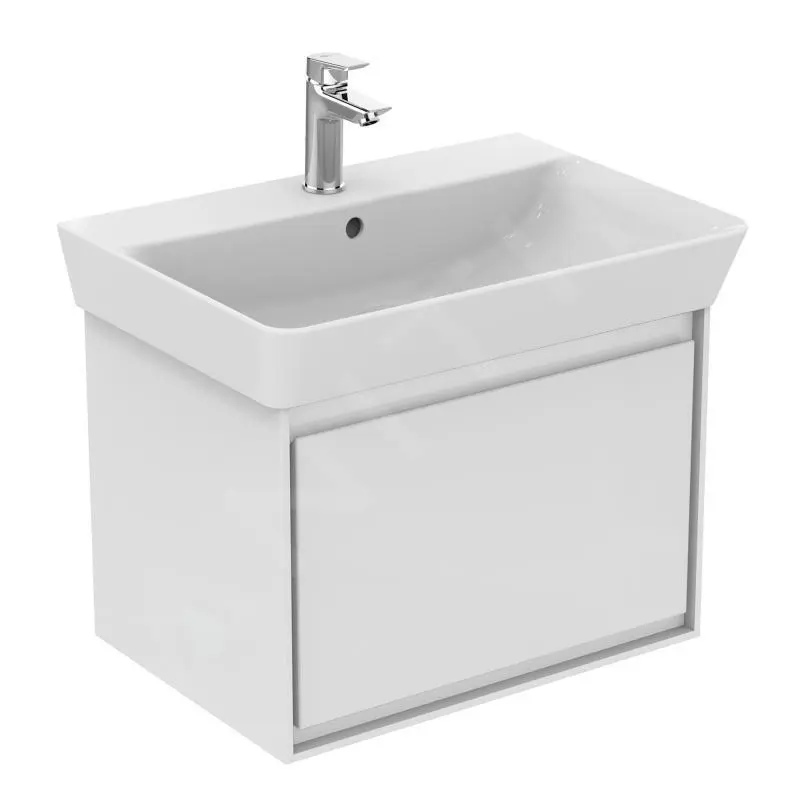 Ideal Standard Connect Air - Mueble Bajo Lavabo Cube 600 Mm, 530x409x400 Mm, Blanco Brillante/blanco Mate E0846B2