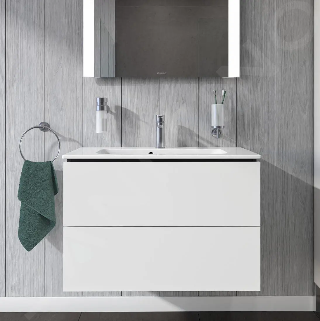 Duravit L-Cube - Armario De Lavabo Compact, 550x820x391 Mm, 2 Cajones, Blanco Brillante LC625702222 - Imagen 3