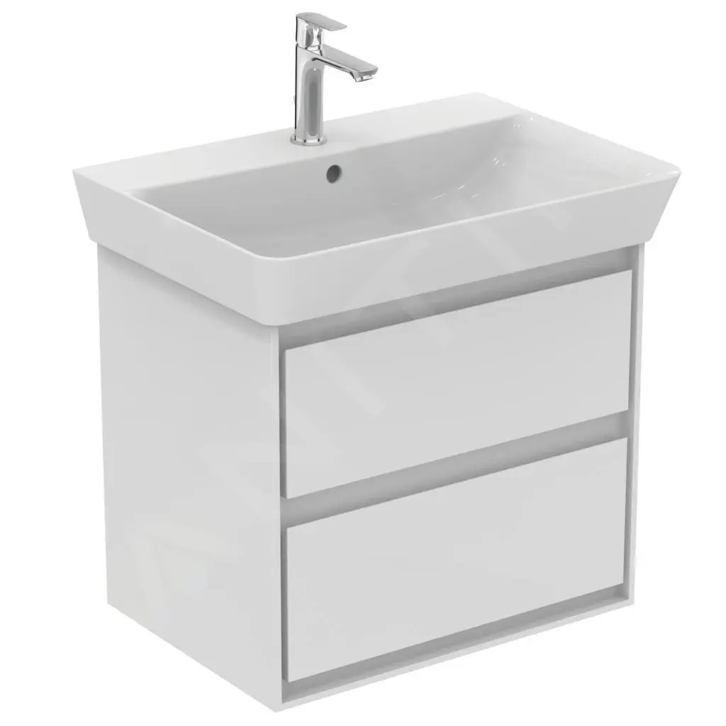 Ideal Standard Connect Air - Mueble De Lavabo 580x409x517 Mm, Blanco Brillante/blanco Mate Lacado E1605B2 - Imagen 3
