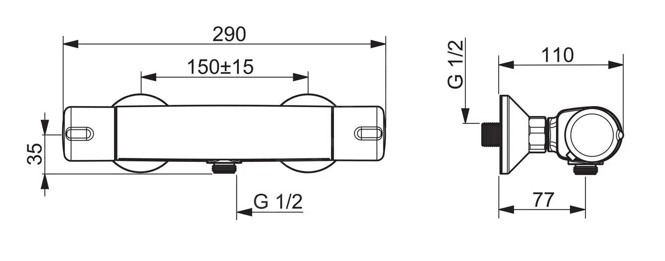Hansa Micra - Grifo Termostático De Ducha, Cromo 58152171 - Imagen 2