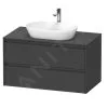Duravit Ketho.2 - Mueble De Lavabo Con Recorte 568x1000x550 Mm, 2 Cajones, Grafito Mate K24896049490000