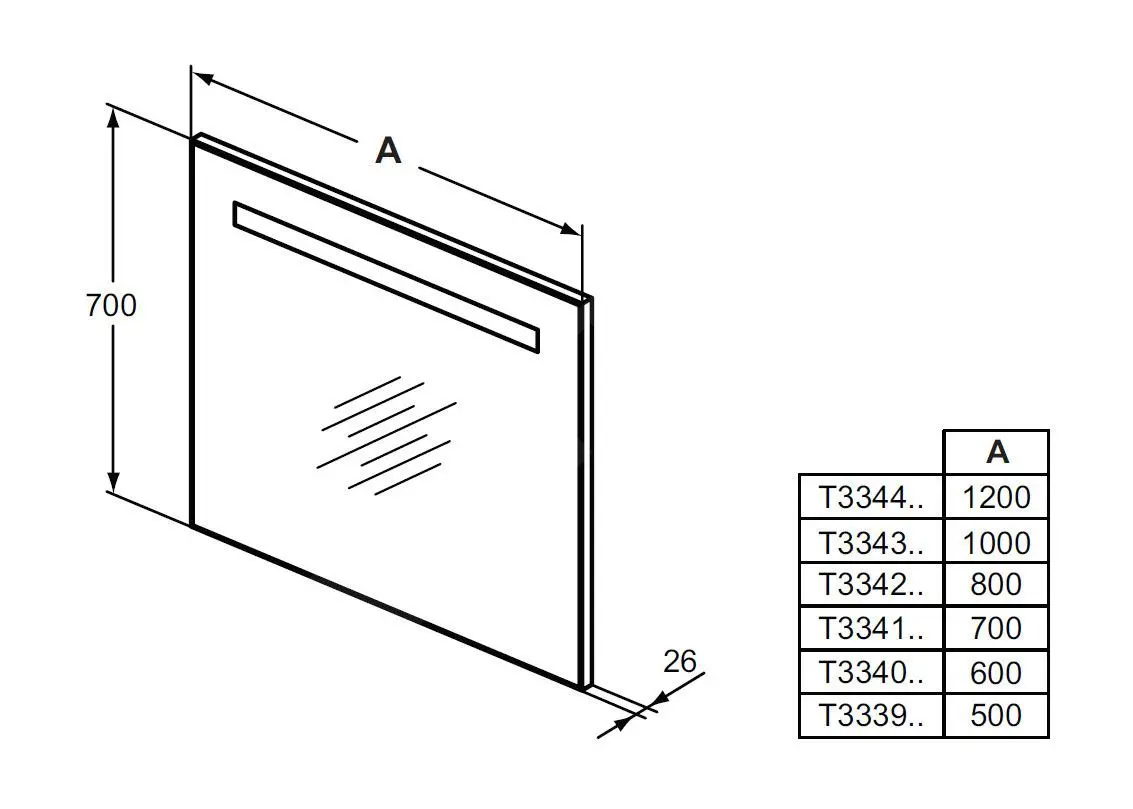 Ideal Standard Mirror&Light - Espejo 1200x700 Mm Con Iluminación LED T3344BH - Imagen 2