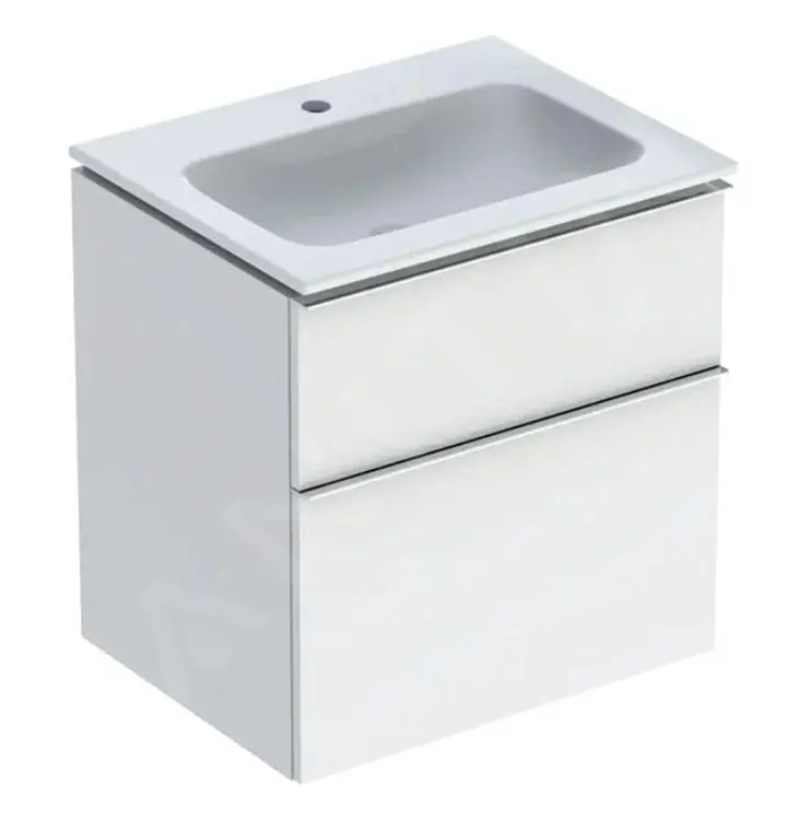 Geberit ICon - Mueble Con Lavabo, 600x630x480 Mm, KeraTect, Blanco Brillante 502.331.01.2