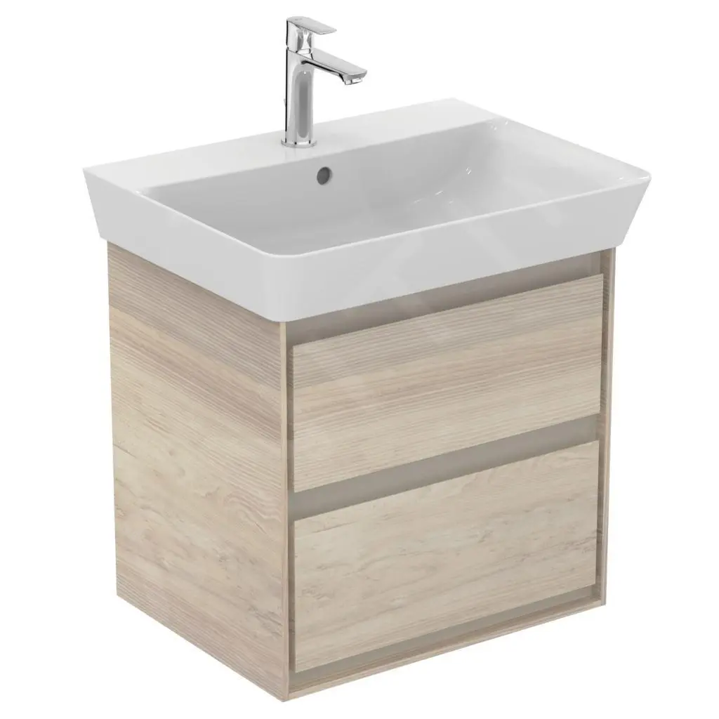 Ideal Standard Connect Air - Mueble De Lavabo 530x409x517 Mm, Madera Clara/marrón Claro Mate Laca E1606UK - Imagen 3