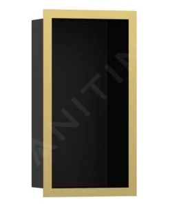 Hansgrohe XtraStoris Individual - Honracina De Pared Con Marco Decorativo, 300x150x100 Mm, Negro Mate/aspecto De Oro Pulido 56095990