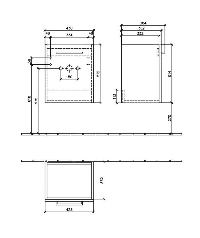 Villeroy & Boch Avento - Mueble De Lavabo, 430x514x352 Mm, 1 Puerta, Elm Impresso A88701PN - Imagen 2