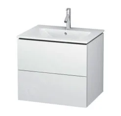 Duravit L-Cube - Mueble De Lavabo 550x620x481 Mm, 2 Cajones, Blanco Mate LC624001818