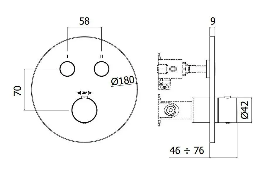 Paffoni Compact Box - Grifo Empotrado Termostático, Para 2 Dispositivos, Cromo CPT018CR - Imagen 2