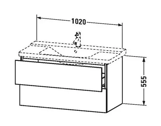 Duravit L-Cube - Armario De Lavabo 555x1020x481 Mm, 2 Cajones, Blanco Brillante LC625002222 - Imagen 2