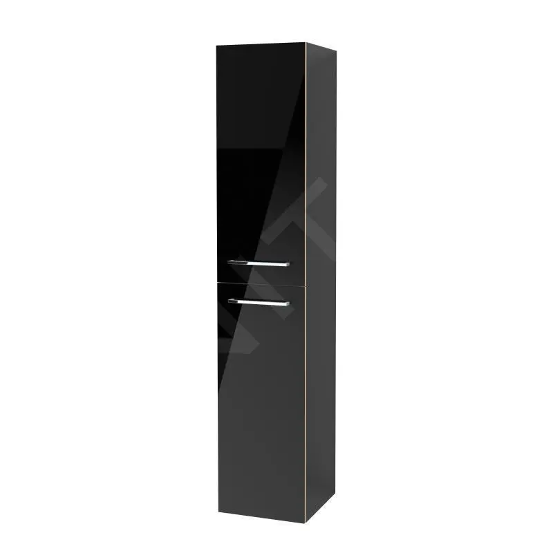 Villeroy & Boch Avento - Armario Alto, 350x1760x372 Mm, 2 Puertas, Crystal Black A89401B3