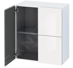 Duravit L-Cube - Armario Alto 800x700x363 Mm, 2 Puertas, Blanco Brillante LC117702222