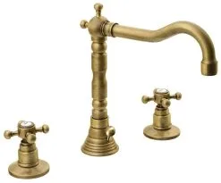 Sapho Reitano Rubinetteria Antea - Grifo De Lavabo Con Desagüe, De 3 Orificios, Bronce 3226