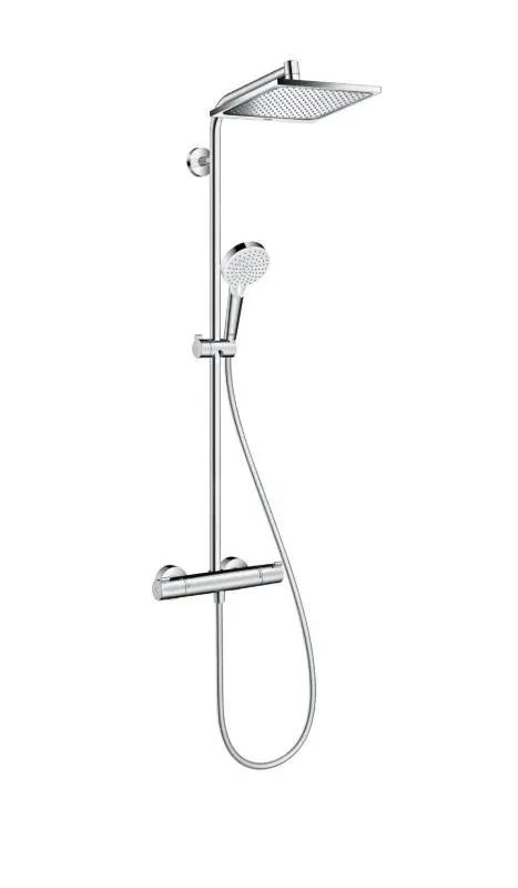 Hansgrohe Crometta - Conjunto De Ducha E 240 Showerpipe Con Termostato, EcoSmart 9 L/min, Cromo 27281000