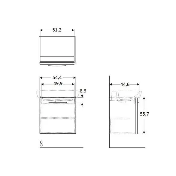 Geberit Selnova Square - Mueble De Lavabo, 544x557x446 Mm, 1 Puerta, Lava 501.398.JK.1 - Imagen 2