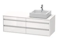 Duravit Ketho - Armario De Lavabo 496x1400x550 Mm, Derecha, 4 Cajones, Blanco Brillante KT6657R2222