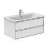 Ideal Standard Connect Air - Mueble Bajo Lavabo, 1000x440x517 Mm, Blanco Brillante/gris Claro Mate E0821KN