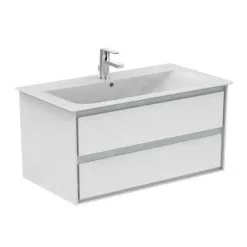 Ideal Standard Connect Air - Mueble Bajo Lavabo, 1000x440x517 Mm, Blanco Brillante/gris Claro Mate E0821KN