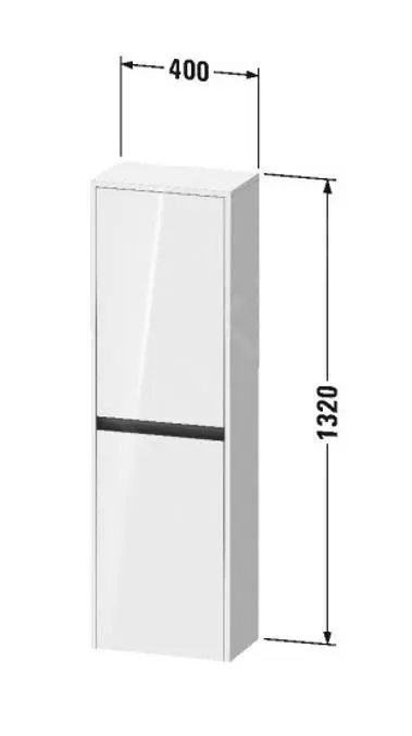 Duravit Ketho.2 - Armario 1320x400x240 Mm, 2 Puertas, Bisagras A La Izquierda, Grafito Mate K21319L49490000 - Imagen 2