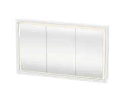 Duravit L-Cube - Armario Con Espejo Con Iluminación LED, Encastrable, 700x1200x155 Mm, 3 Puertas, Blanco LC7653000001000