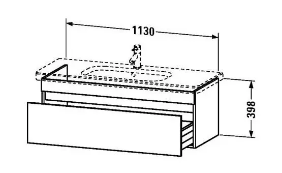 Duravit DuraStyle - Armario De Lavabo 398x1130x448 Mm, 1 Cajón, Blanco Brillante DS639502222 - Imagen 2