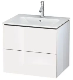Duravit L-Cube - Armario De Lavabo 550x620x481 Mm, 2 Cajones, Blanco Brillante LC624002222
