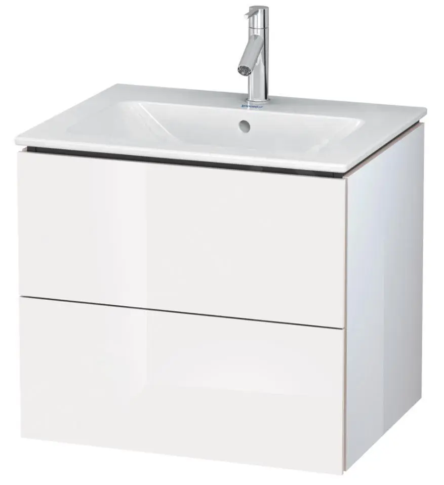 Duravit L-Cube - Armario De Lavabo 550x620x481 Mm, 2 Cajones, Blanco Brillante LC624002222