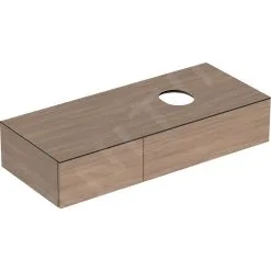 Geberit VariForm - Mueble De Lavabo, 1200x510x235 Mm, 2 Cajones Y Sifón, Roble 501.175.00.1