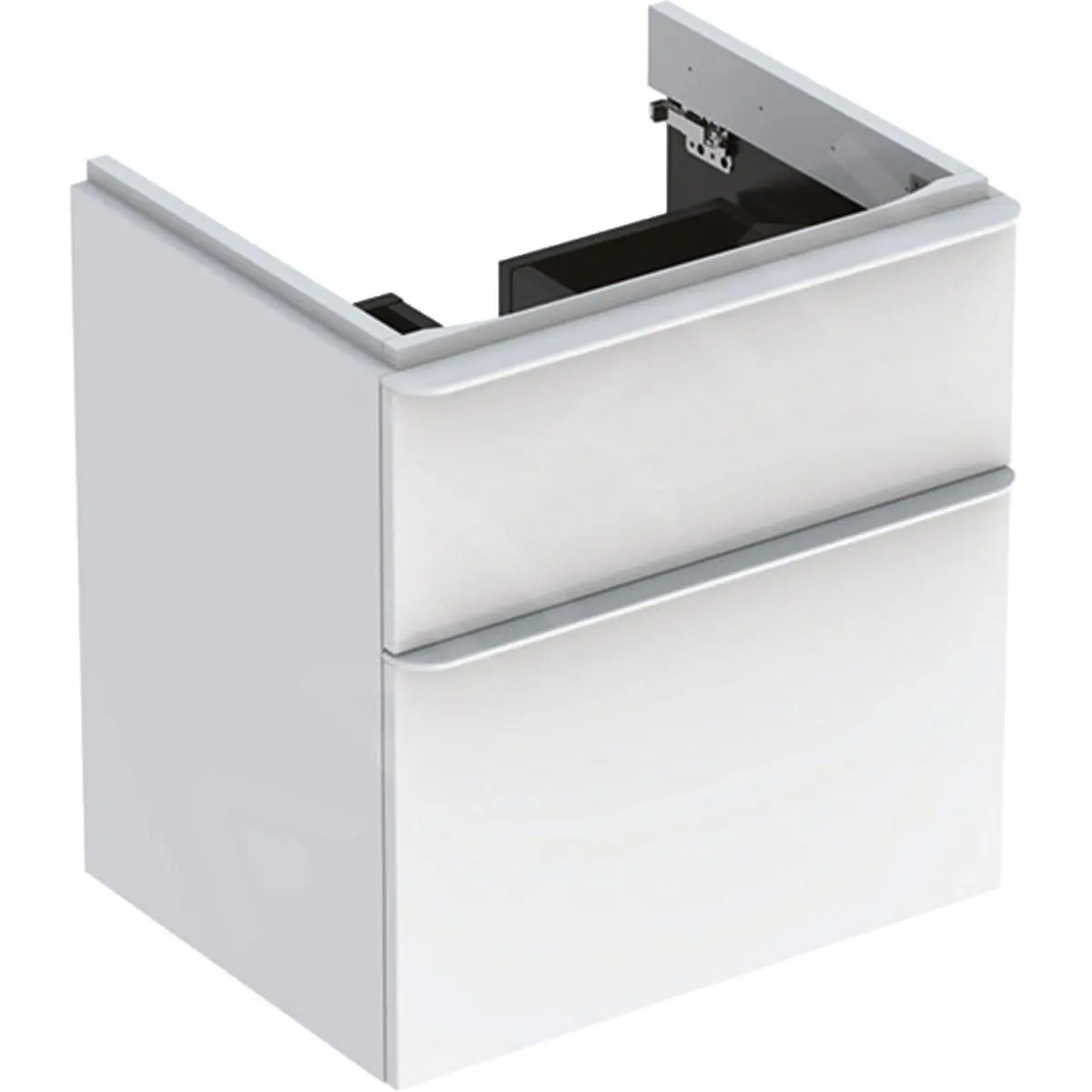 Geberit Smyle Square - Mueble De Lavabo, 584x470x617 Mm, 2 Cajones, Blanco Brillante/blanco Mate 500.352.00.1