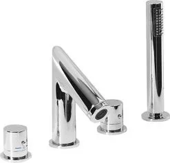 Sapho Grifería - Grifo Termostático GO, Para Borde De Bañera, Instalación De 4 Orificios, Cromo TH101