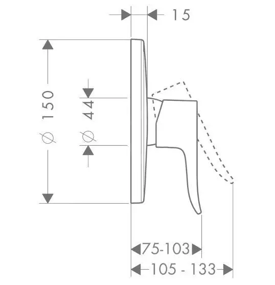 Hansgrohe Metris New - Grifo Monomando De Ducha Empotrado, Cromo 31685000 - Imagen 2