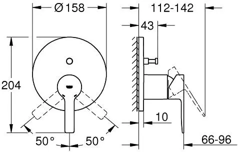 Grohe Lineare - Grifo Empotrado Para 2 Aparatos, Cromo 24064001 - Imagen 2