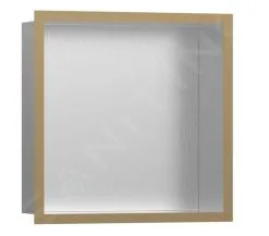 Hansgrohe XtraStoris Individual - Honracina De Pared Con Marco Decorativo, 300x300x100 Mm, Acero Inoxidable Cepillado/bronce Cepillado 56097140