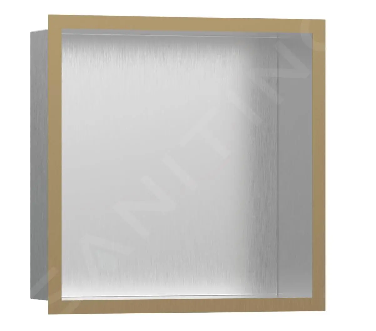 Hansgrohe XtraStoris Individual - Honracina De Pared Con Marco Decorativo, 300x300x100 Mm, Acero Inoxidable Cepillado/bronce Cepillado 56097140
