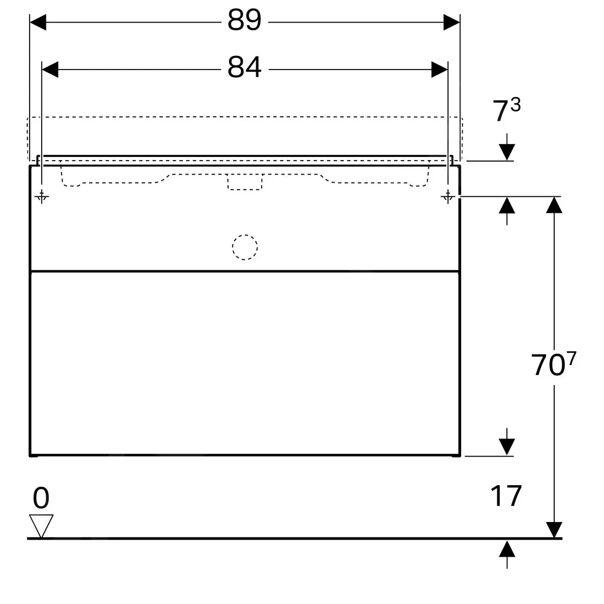 Geberit ICon - Mueble Bajo Lavabo, 890x620x477 Mm, Platino Brillante 840392000 - Imagen 2