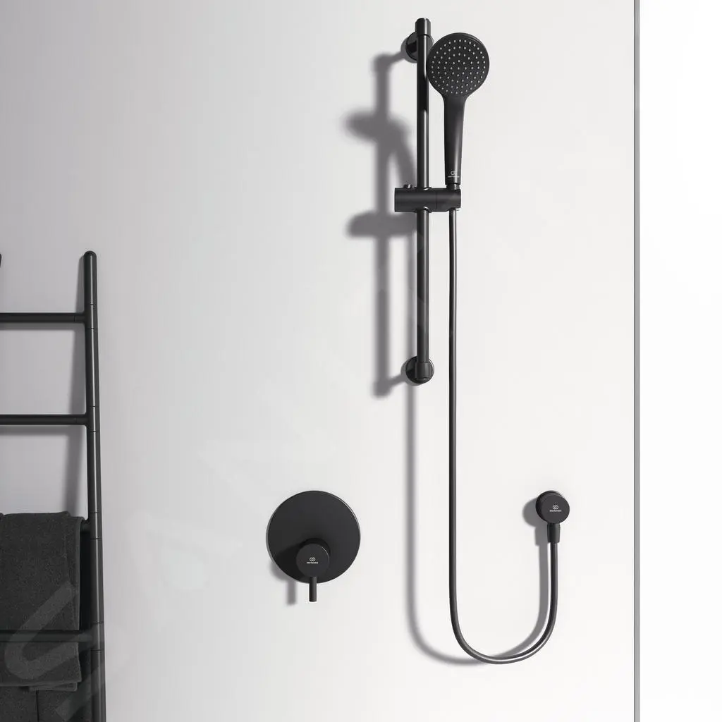 Ideal Standard CeraLine - Grifo Empotrado De Ducha Con 1 Salida, Negro A7388XG - Imagen 4