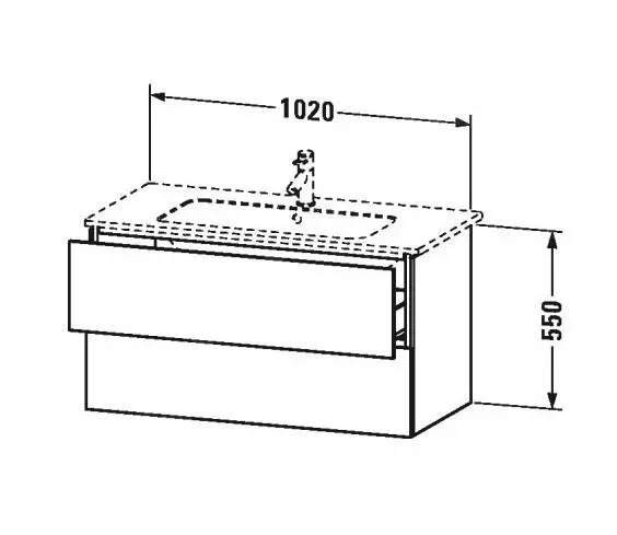 Duravit L-Cube - Armario De Lavabo 550x1020x481 Mm, 2 Cajones, Blanco Brillante LC624202222 - Imagen 2