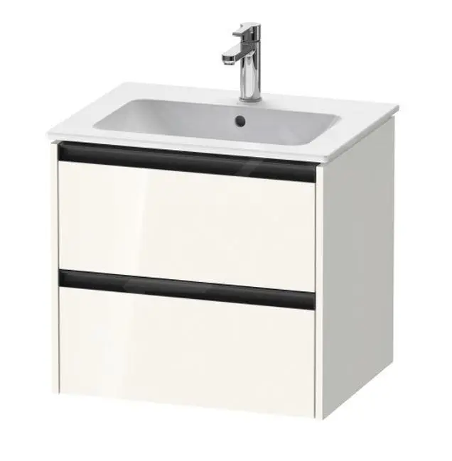 Duravit Ketho.2 - Mueble De Lavabo 550x610x480 Mm, 2 Cajones, Blanco Brillante K25262022220000