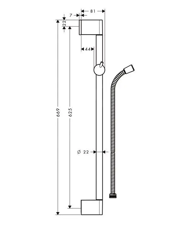 Hansgrohe Unica'Crometta - Barra De Ducha 0,65 M, Cromo 27615000 - Imagen 2