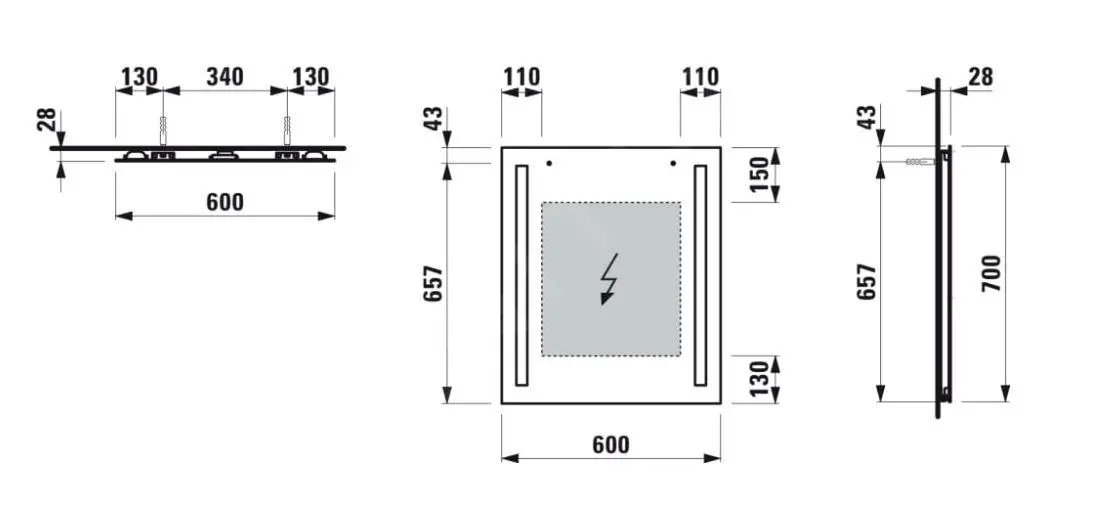 Laufen Lani - Espejo Con Iluminación LED, 60x70 Cm H4038521121441 - Imagen 2
