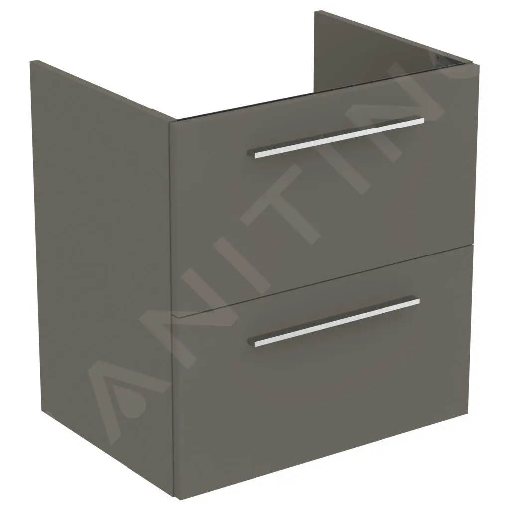 Ideal Standard I.Life A - Mueble Bajo Lavabo, 600x440x630 Mm, 2 Cajones, Cuarzo Gris Mate T5255NG