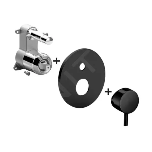 Paffoni Light - Grifo Empotrado Para 2 Dispositivos, Negro Mate LIGBOX015NO/M