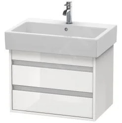 Duravit Ketho - Armario De Lavabo 480x650x440 Mm, 2 Cajones, Blanco Brillante KT662402222
