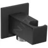 Sapho Accesorios - Codo De Pared Con Soporte, Cuadrado, Negro Mate SG303NE
