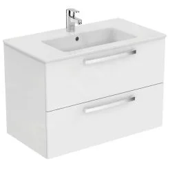 Ideal Standard Tempo - Mueble Con Lavabo 815x450 Mm, 2 Cajones, Color Blanco Lacado K2978WG