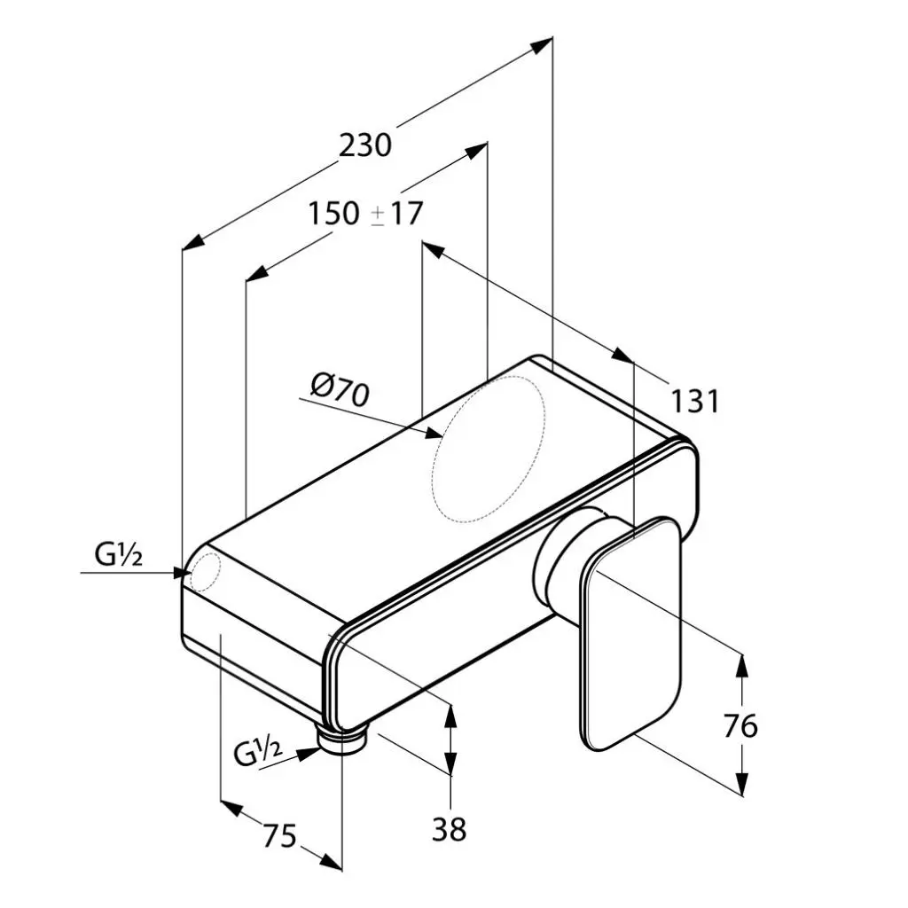 Kludi E2 - Grifo Monomando De Ducha, Cromo 497140575 - Imagen 2