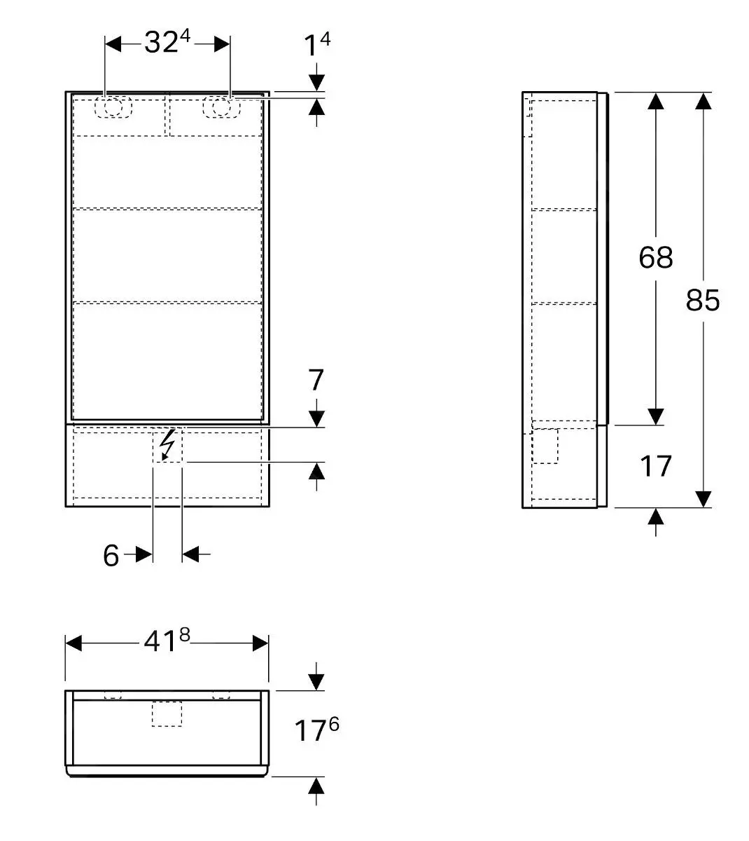 Geberit Selnova Square - Armario Con Espejo 850x418x176 Mm, 2 Puertas, Blanco Brillante 500.155.01.1 - Imagen 2